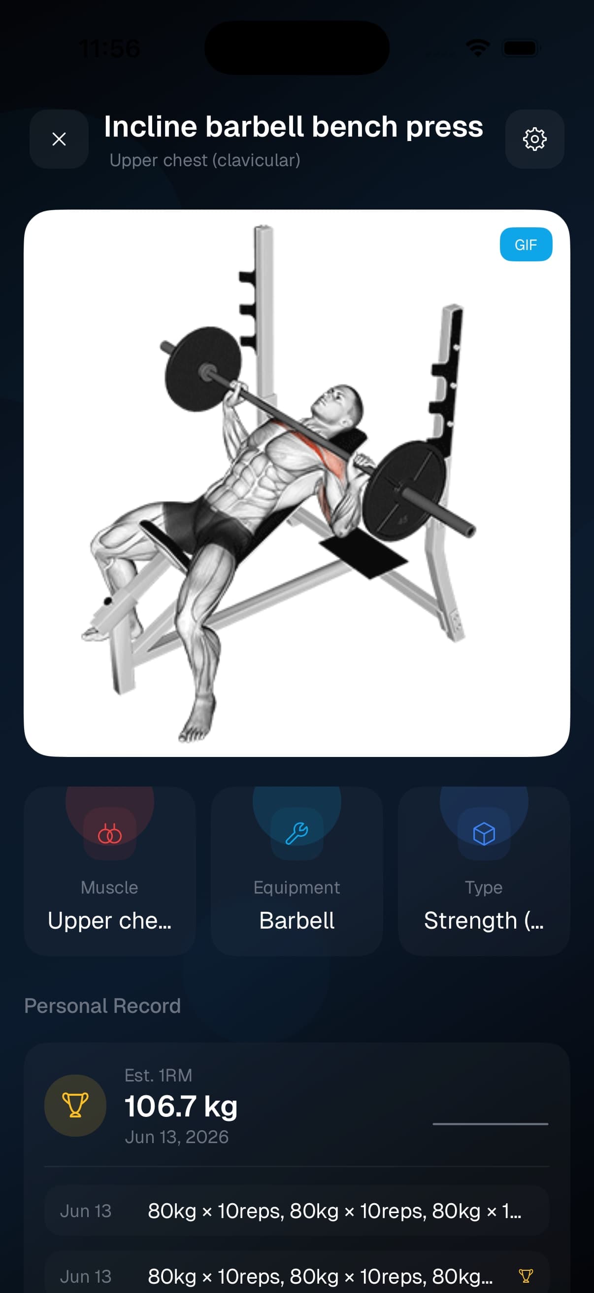 Exercise detail with guide in Myosin